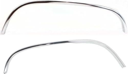 WEST DEKLE Automotive SET OF 4 FRONT FENDER MOLDING TRIM CHROME RIGHT PASSENGER & LEFT DRIVER SIDE DIRECT REPLACEMENT COMPATIBLE WITH 1988-2000 CHEVROLET / GMC C/K SERIES FULL SIZE GM1291108 GM1290108 15546444 15546443