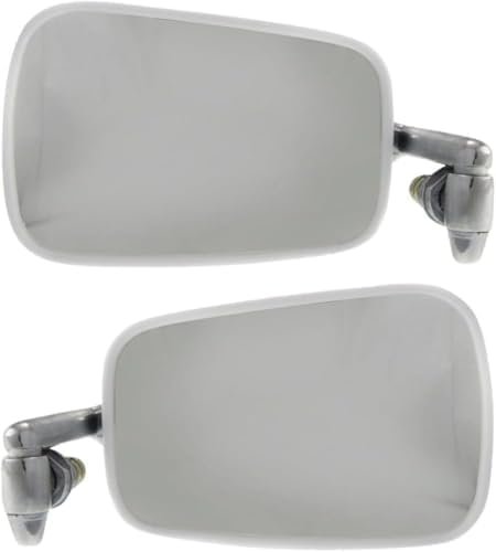 Driver and Passenger Side Mirrors, Manual Adjust, Non-Folding, Non-Heated, Chrome, No Signal Light, No Memory, No Puddle Light, No Auto-Dimming, No Blind Spot Feature, Sedan For 1968-1977 Volkswagen Beetle