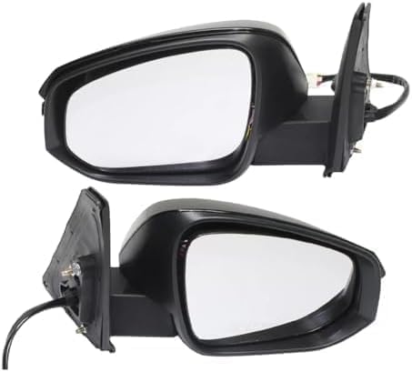 Driver and Passenger Side Mirrors, Power Adjust, Manual Folding, Heated, Paintable, In-housing Signal Light, No Memory, With Puddle Light, No Auto-Dimming, No Blind Spot Feature For 2014-2018 Toyota 4Runner