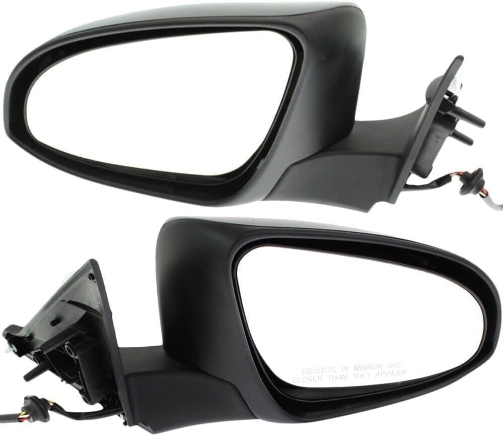 Driver and Passenger Side Mirrors, Power Adjust, Manual Folding, Heated, Paintable, No Signal Light, No Memory, No Puddle Light, No Auto-Dimming, No Blind Spot Feature For 2016-2017 Toyota Camry