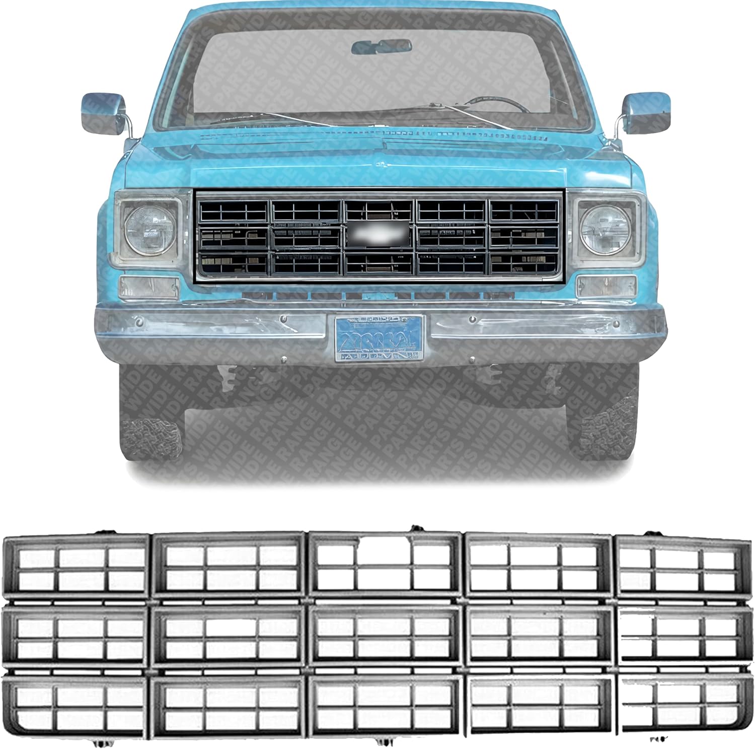 WEST DEKLE Automotive Front Grille Dark Argent Shell & Black Insert for 1977-1980 Chevrolet C-K Series | Direct Replacement GM1200114 14004752 | Fits C10, C20, C30, K10, K20, K30, Blazer, Suburban, G10-G30