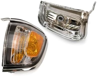 Driver and Passenger Side Corner Lights, With Bulb, With Chrome Trim For 2001-2004 Toyota Tacoma