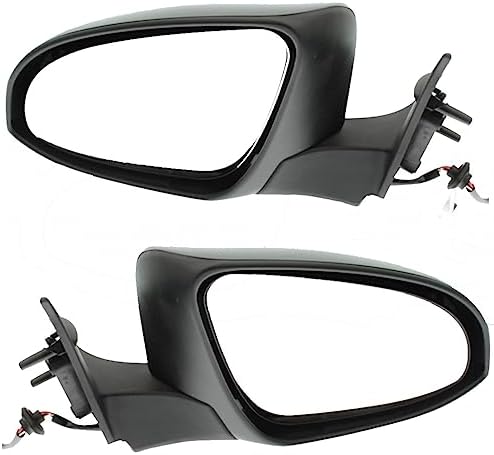 Driver and Passenger Side Mirrors, Power Adjust, Manual Folding, Heated, Paintable, No Signal Light, No Memory, No Puddle Light, No Auto-Dimming, No Blind Spot Feature For 2016-2017 Toyota Camry