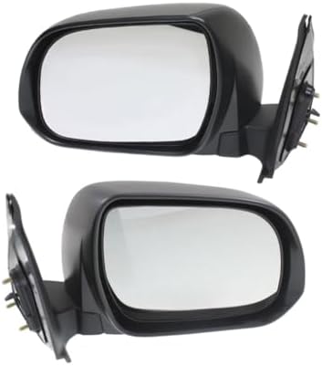 Driver and Passenger Side Mirrors, Manual Adjust, Manual Folding, Non-Heated, Textured Black, No Signal Light, No Memory, No Puddle Light, No Auto-Dimming For 2012-2015 Toyota Tacoma
