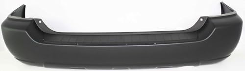 Rear Primed Bumper Cover, Without parking aid sensor holes, Without tow hook hole For 2004-2007 Toyota Highlander