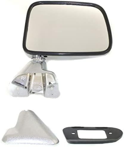 Driver and Passenger Side Mirrors, Manual Adjust, Manual Folding, Non-Heated, Chrome, No Signal Light, No Memory, No Puddle Light, No Auto-Dimming, No Blind Spot Feature For 1987-1988 Toyota Pickup / 1987-1989 4Runner