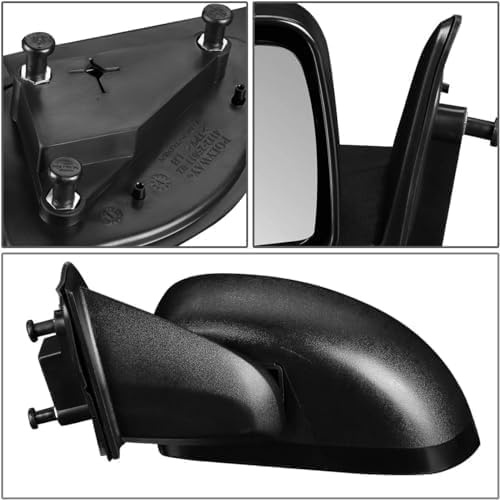 Driver Side Mirror, Manual Adjust, Non-Heated, Manual Folding, Textured Black, No Signal Light, No Memory, No Puddle Light, No Auto-Dim, No Blind Spot Feature For 2007-2017 Jeep Compass