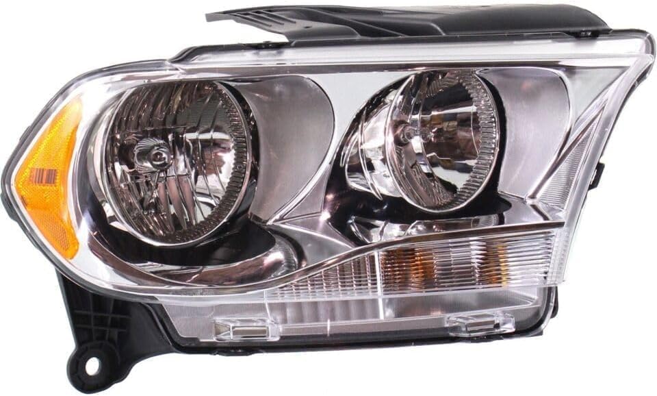 Driver and Passenger Side Headlights, Halogen, For Model with Chrome Interior For 2011-2013 Dodge Durango