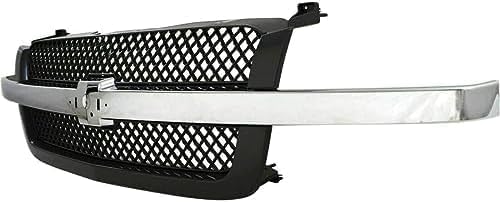 3-Piece Kit Grille Painted Gray, Includes (1) Grille Shell and Insert and (2) Headlight Bracket For 2003-2006 Chevrolet Silverado 1500 2500 3500