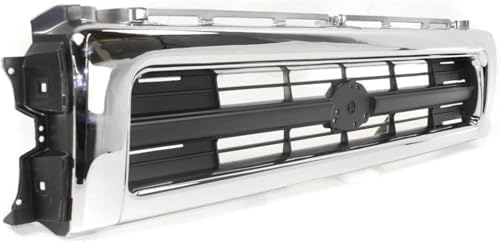 Grille Assembly, Chrome Shell with Painted Black Insert For 1992-1995 Toyota Pickup