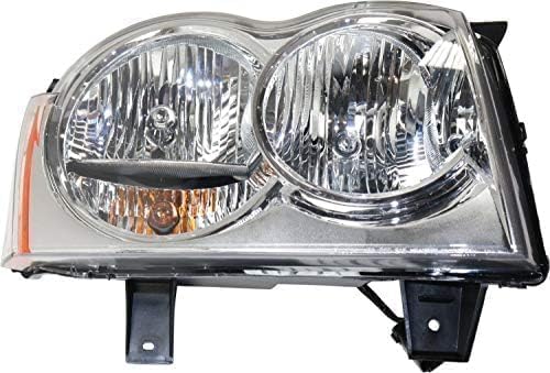 Driver and Passenger Side Halogen Headlight, OE Comparable Finish For 2005-2007 Jeep Grand Cherokee