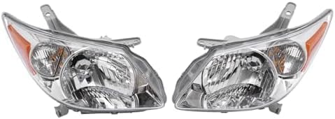 Driver and Passenger Side Halogen Headlight, OE Comparable Finish For 2005-2008 Pontiac Vibe