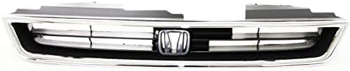 Grille Assembly, Chrome Shell with Textured Black Insert For 1994-1997 Honda Accord