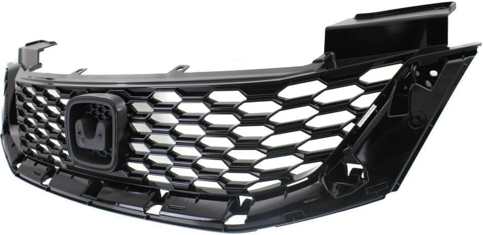 Grille Assembly, Painted Black Shell and Insert For 2013-2015 Honda Accord