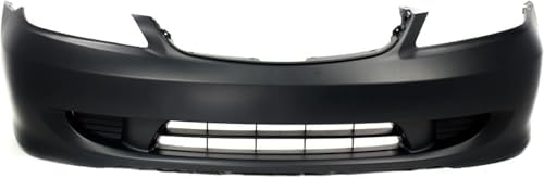 2-Piece Kit, Front Primed Bumper Cover, Includes (1) Bumper Cover and (1) Grille For 2004-2005 Honda Civic