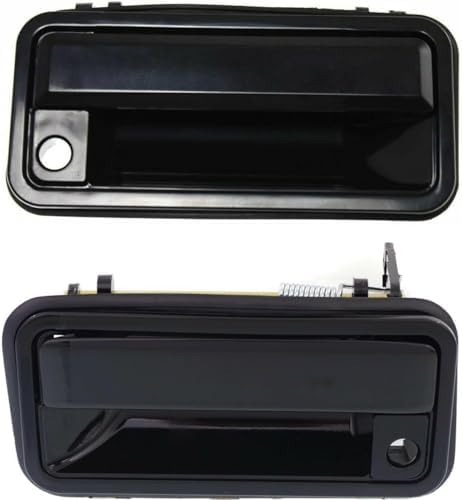 Front, Driver and Passenger Side Smooth Black Exterior Door Handle, With Key Hole For 1988-2002 GMC/Chevrolet C/K Series