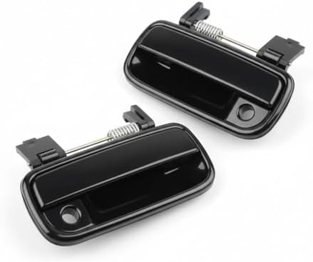 Front, Driver and Passenger Side Smooth Black Exterior Door Handle, With Key Hole For 1999-2002 Toyota 4Runner