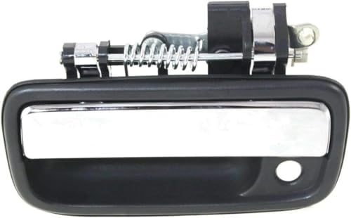 Front, Driver Side Chrome Lever with Black Bezel Exterior Door Handle, With Key Hole For 1995-2004 Toyota Tacoma