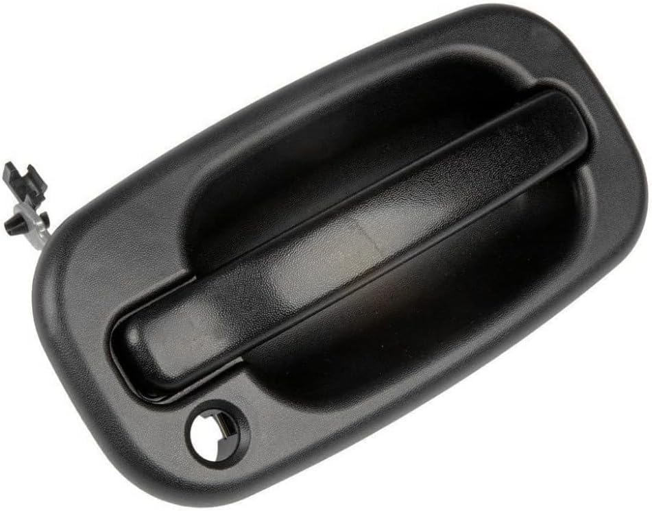 Front, Passenger Side Textured Black Bezel with Textured Black Lever Exterior Door Handle, With Key Hole For 1999-2006 Chevrolet Silverado/GMC Sierra