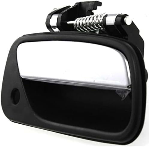 Front, Passenger Side Chrome Lever with Black Bezel Exterior Door Handle, With Key Hole For 1993-1998 Toyota T100
