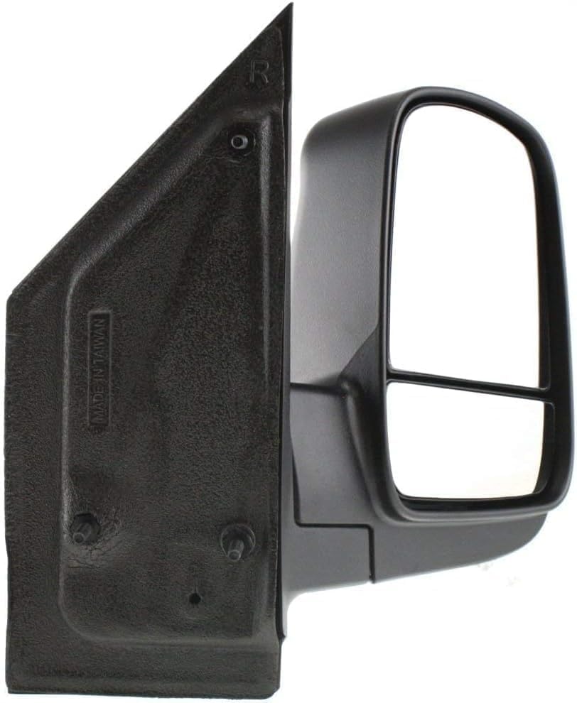 Passenger Side Mirror, Manual Adjust, Non-Heated, Manual Folding, Textured Black, No Signal Light, No Memory, No Puddle Light, No Auto-Dim, With Blind Spot Glass For 2008-2021 Chevrolet Express/GMC Savana