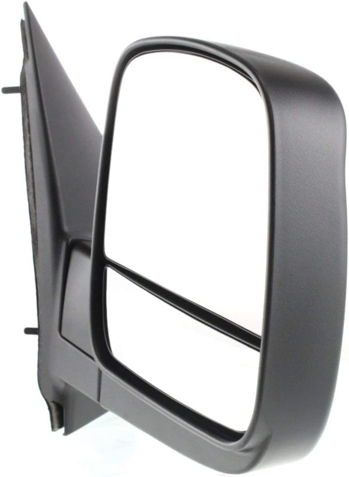 Passenger Side Mirror, Manual Adjust, Non-Heated, Manual Folding, Textured Black, No Signal Light, No Memory, No Puddle Light, No Auto-Dim, With Blind Spot Glass For 2008-2021 Chevrolet Express/GMC Savana