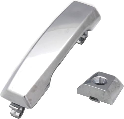 Front, Driver Side Exterior Door Handle, Chrome, With Key Hole, With Cover For 2004-2018 Nissan Titan / 2016-2018 Titan