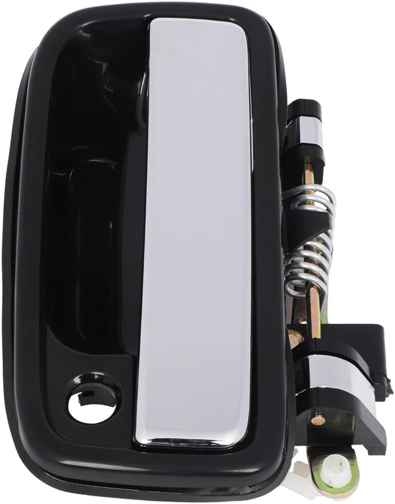 Front, Driver and Passenger Side Chrome Lever with Black Bezel Exterior Door Handle, With Key Hole For 1995-2004 Toyota Tacoma