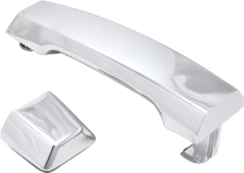 Front, Passenger Side Exterior Door Handle, Chrome, Without Key Hole, With Cover For 2004-2018 Nissan Titan