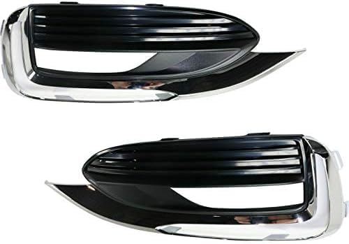 Front, Driver and Passenger Side Fog Light Trims, Textured Black For 2018-2021 Buick Enclave
