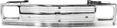 Grille Assembly, Chrome Shell and Insert For 1991-1994 Chevrolet S10 Blazer / 1991-1993 S10-Pickup