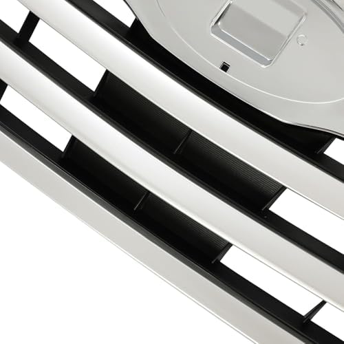 Grille, Silver Shell with Textured Gray Insert, with Chrome Upper Bar And Emblem Provision For 2010-2012 Subaru Outback