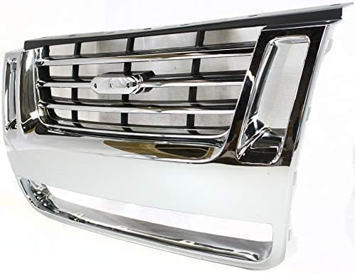 Grille Assembly, Chrome Shell with Black Insert For 2006-2010 Ford Explorer / 2007-2010 Sport Trac