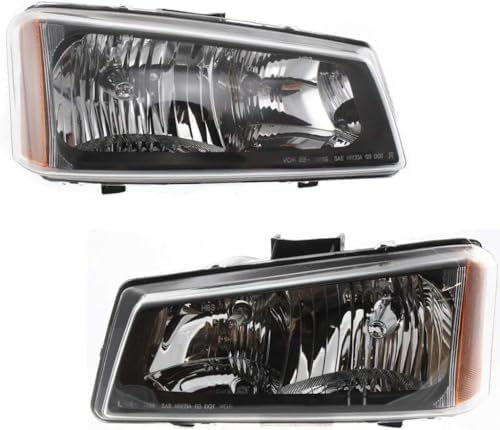 Driver and Passenger Side Halogen Headlight, OE Comparable Finish For 2003-2006 Chevrolet Silverado