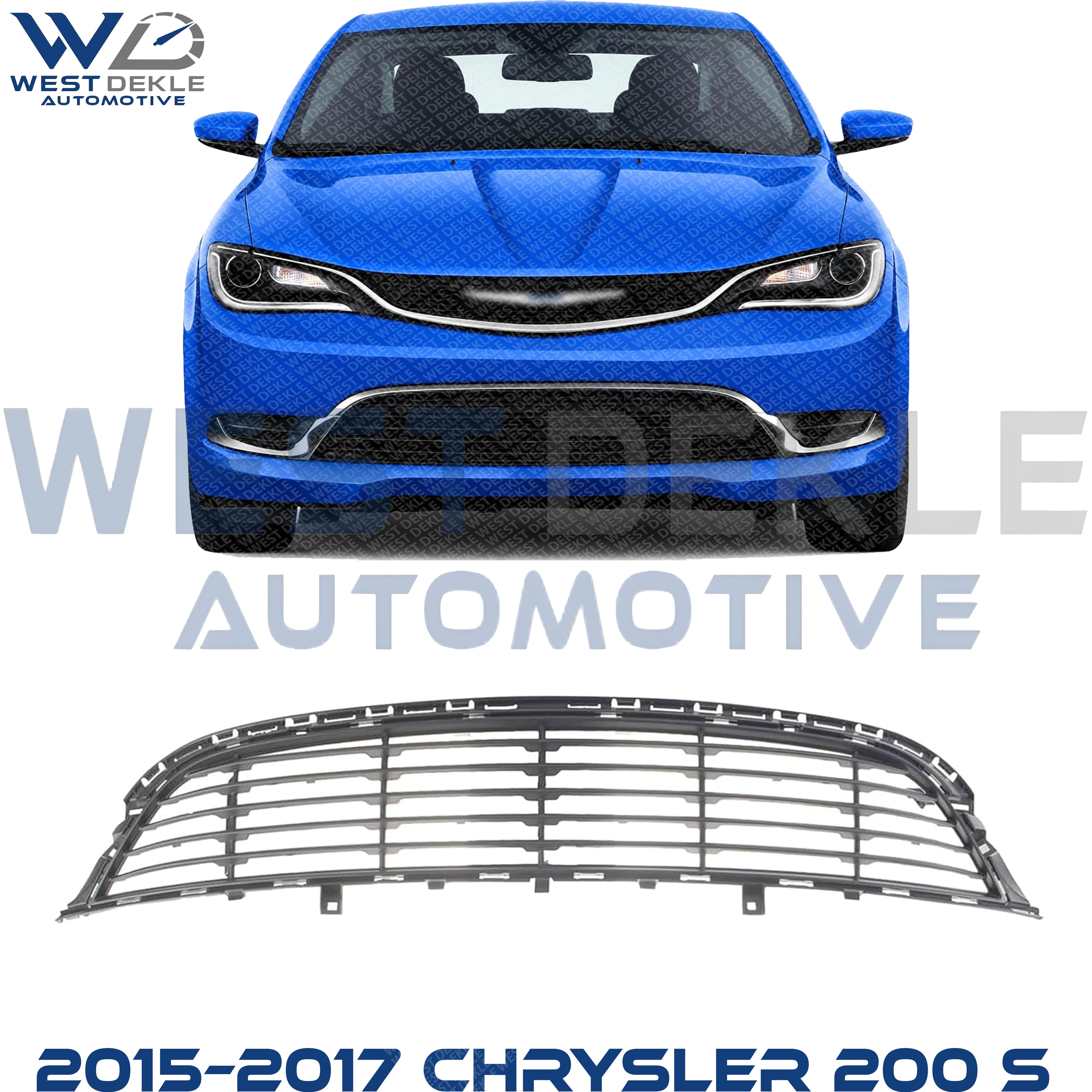 Front Bumper Grille, Textured Black For 2015–2017 Chrysler 200 S