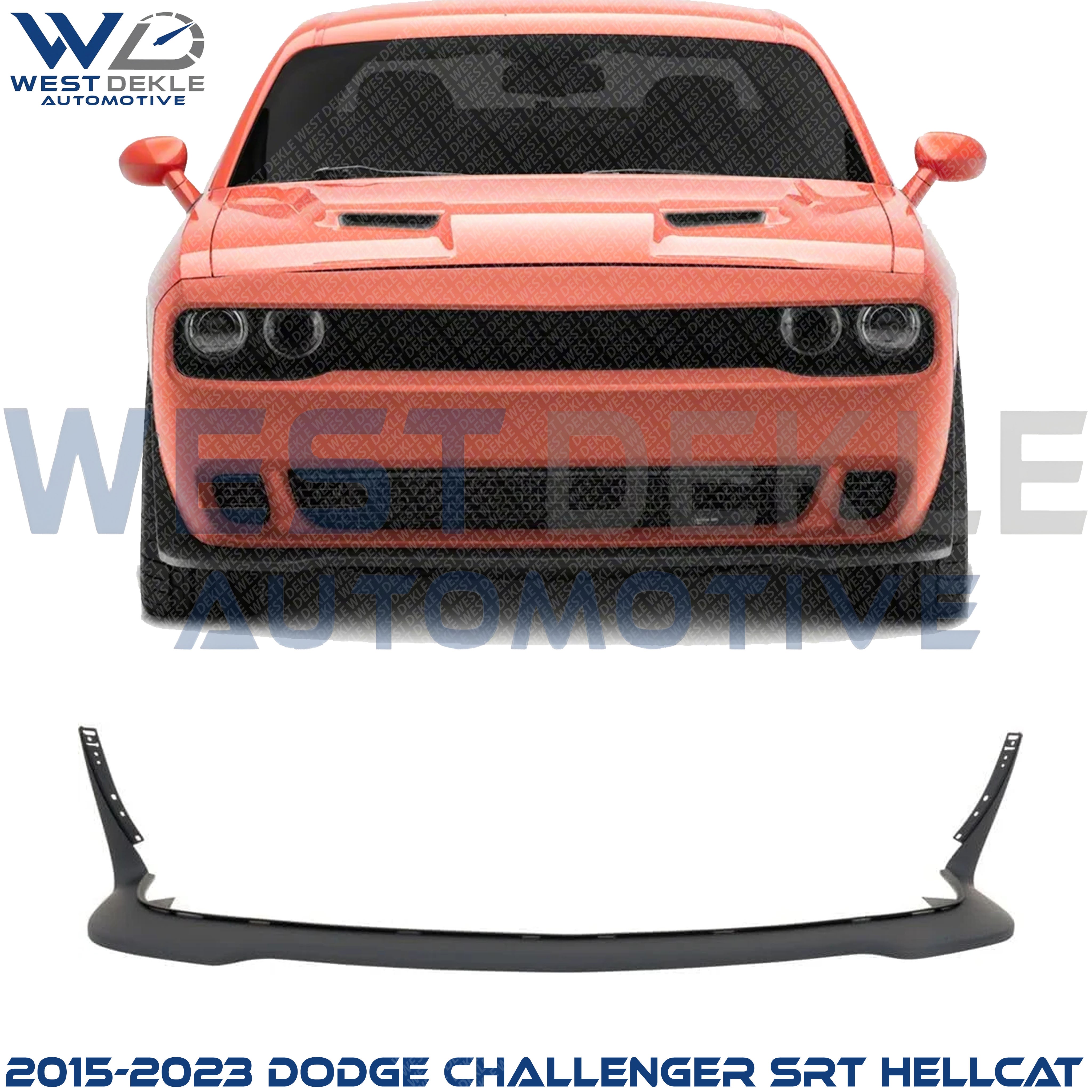 Front Valance, Air Dam, Textured, For Models Without Wide Body Option, Without Fog Lights For 2015-2023 Dodge Challenger SRT Hellcat