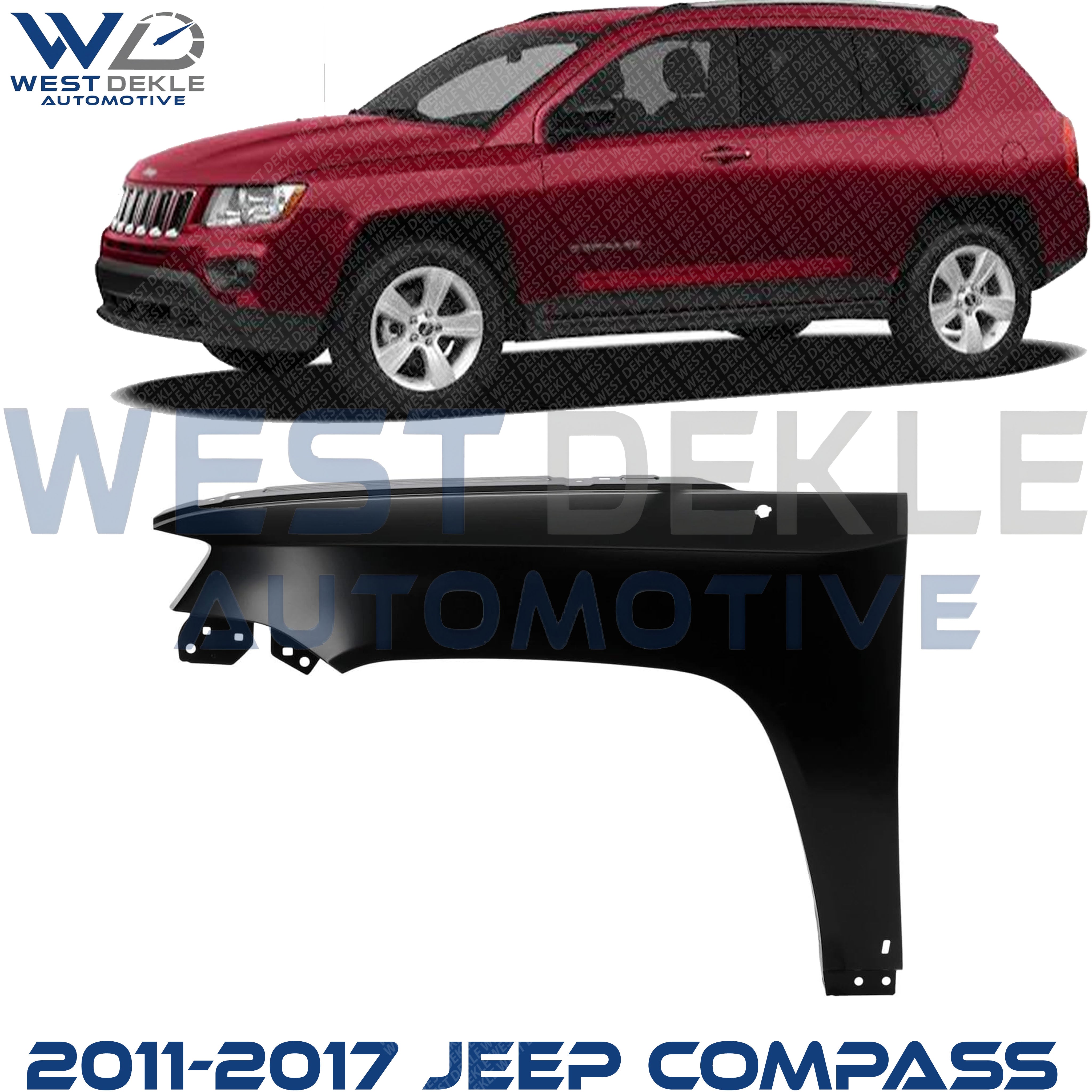 Front, Driver Side Fender For 2011-2017 Jeep Compass