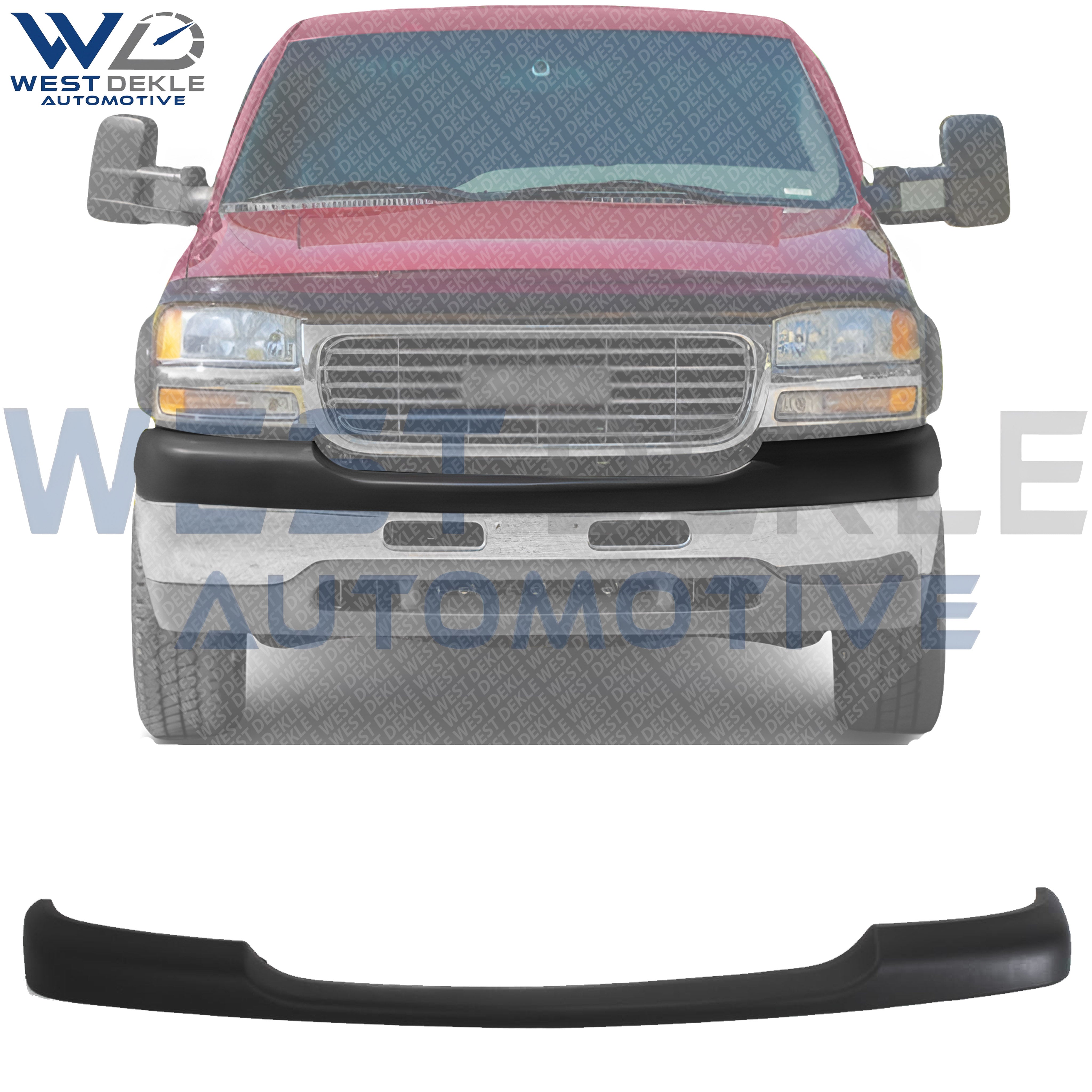 WEST DEKLE Automotive Front Bumper Face Bar Trim Primed | Direct Replacement for 1999-2002 GMC Sierra 1500 2500 & Yukon | GM1051105 15748374 | Front Bumper Trim Panel
