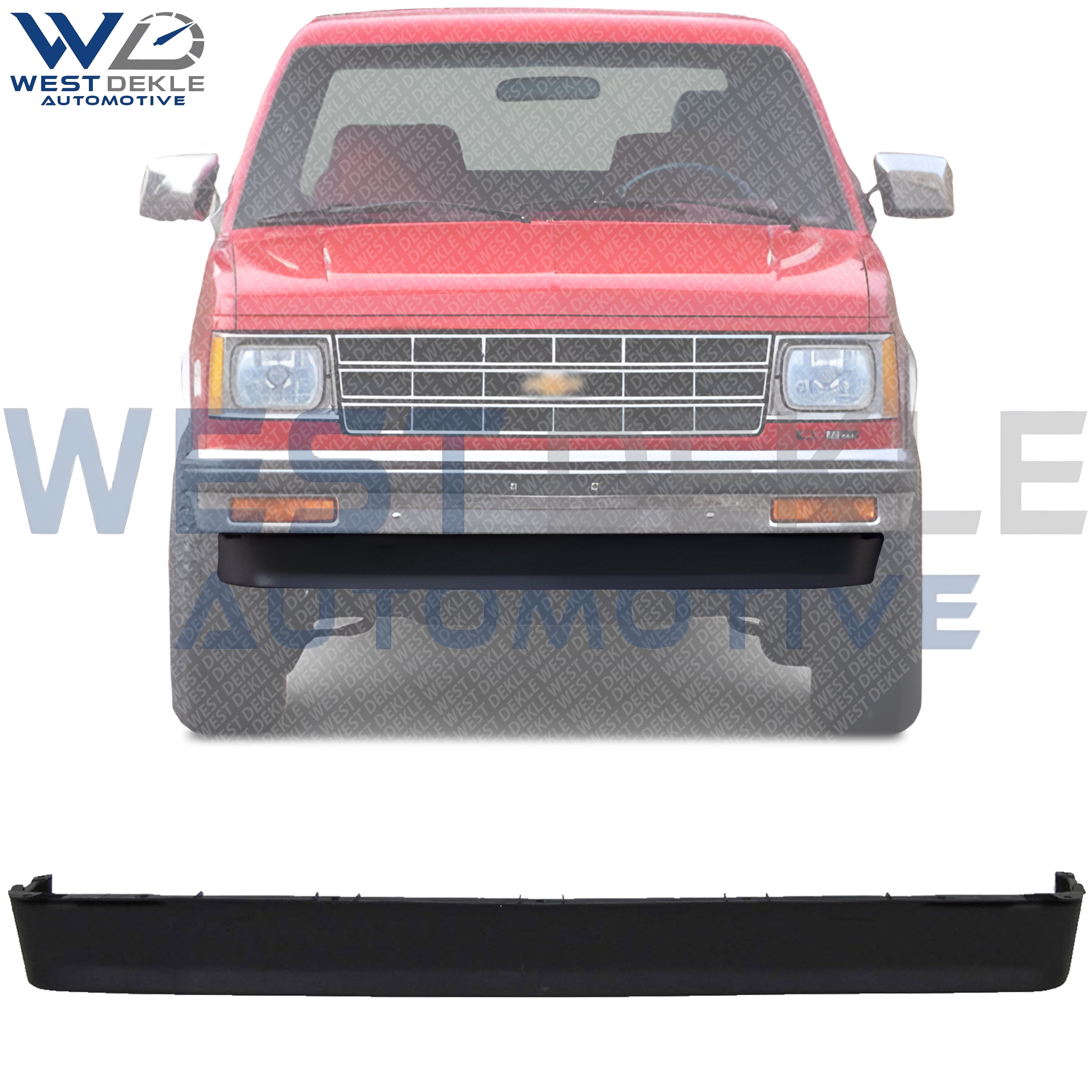 WEST DEKLE Automotive Front Lower Valance Air Deflector Primed | Without Fog Light Holes | Direct Replacement for 1982-1994 Chevrolet S10 Blazer Pickup | GM1090104 14056772