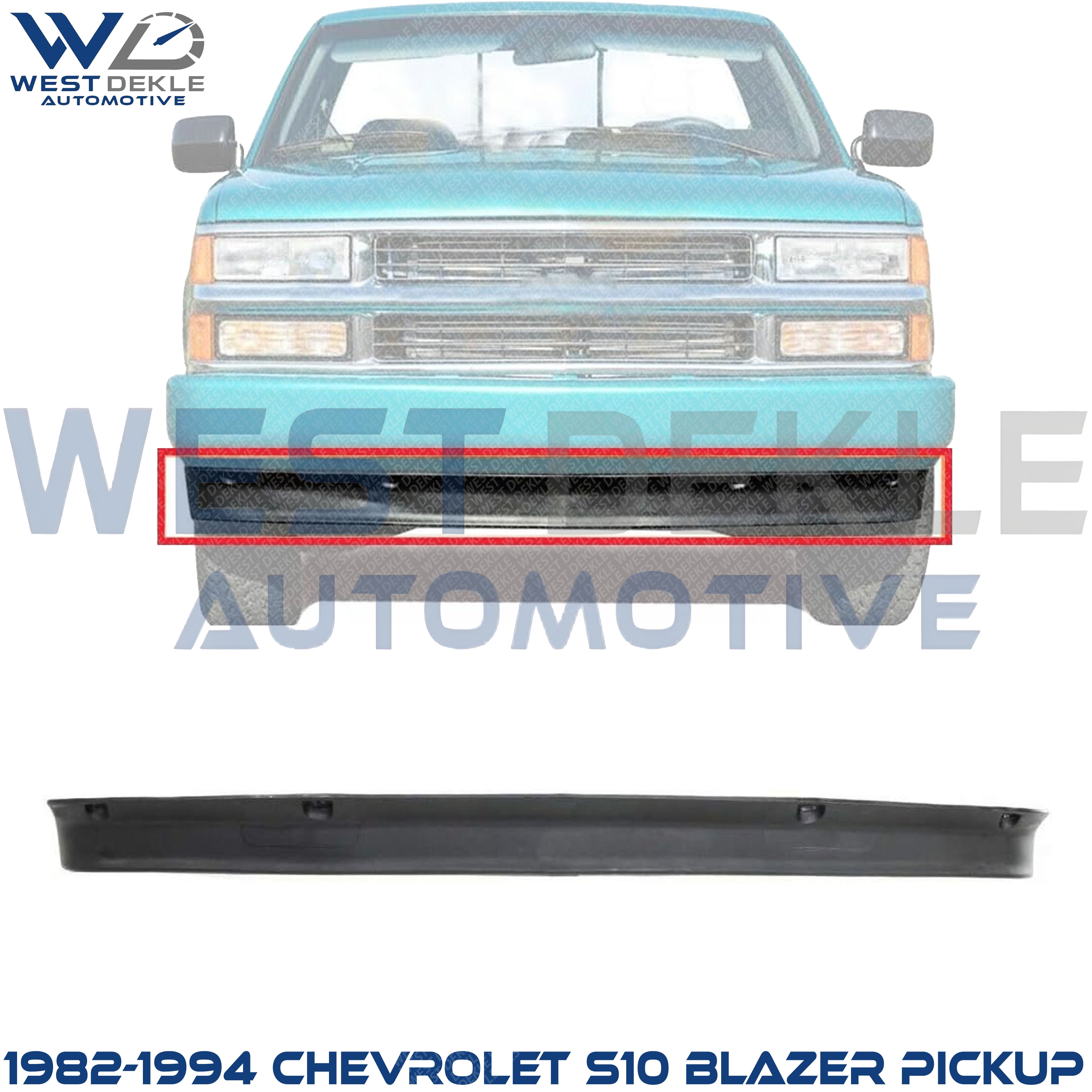 Front Valance, Primed, Without Fog Light Holes for 1982-1994 Chevrolet S10 Blazer Pickup