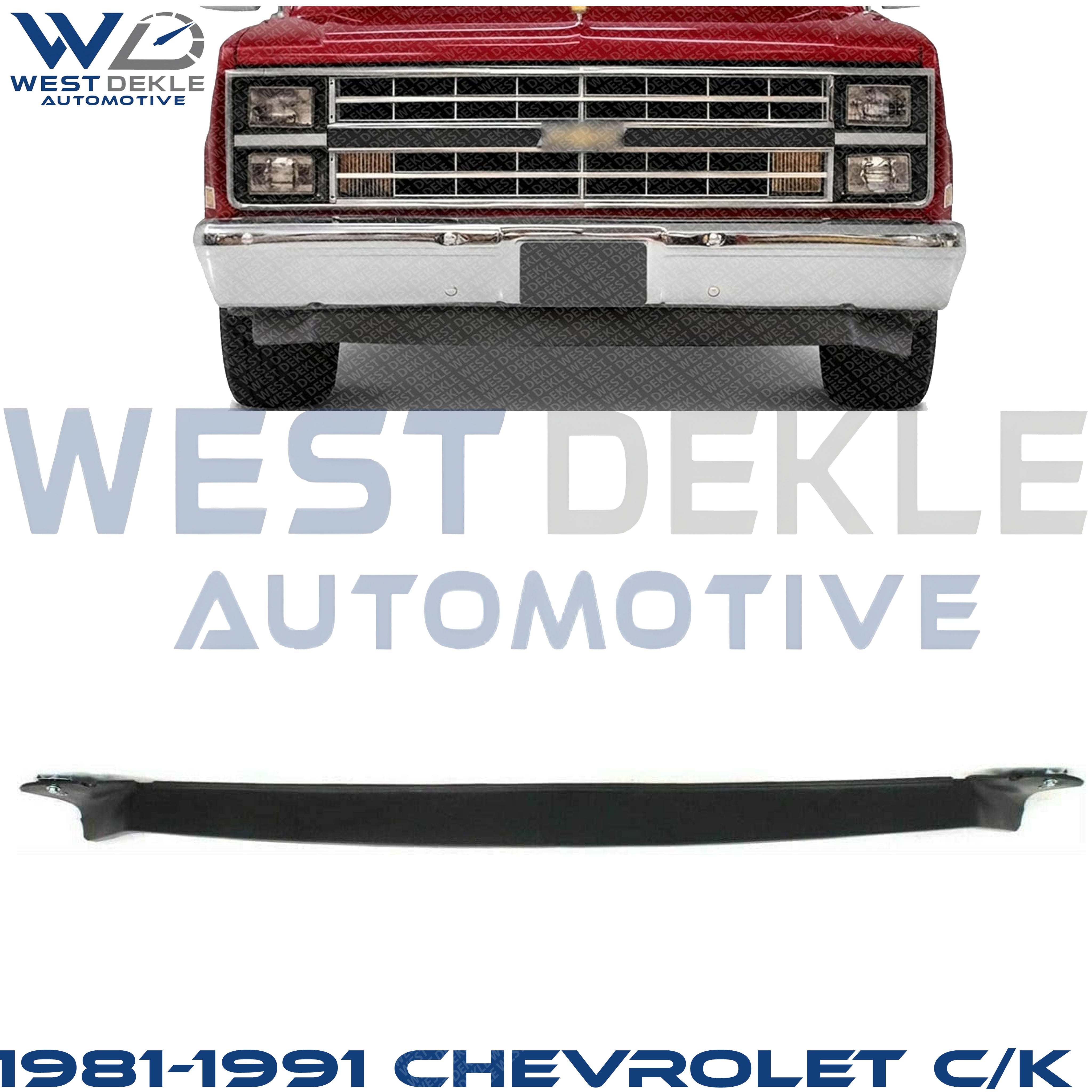 Front Valance, Primed, Without Tow Hook Holes For 1981-1991 Chevrolet C/K Full Size Pickup Suburban