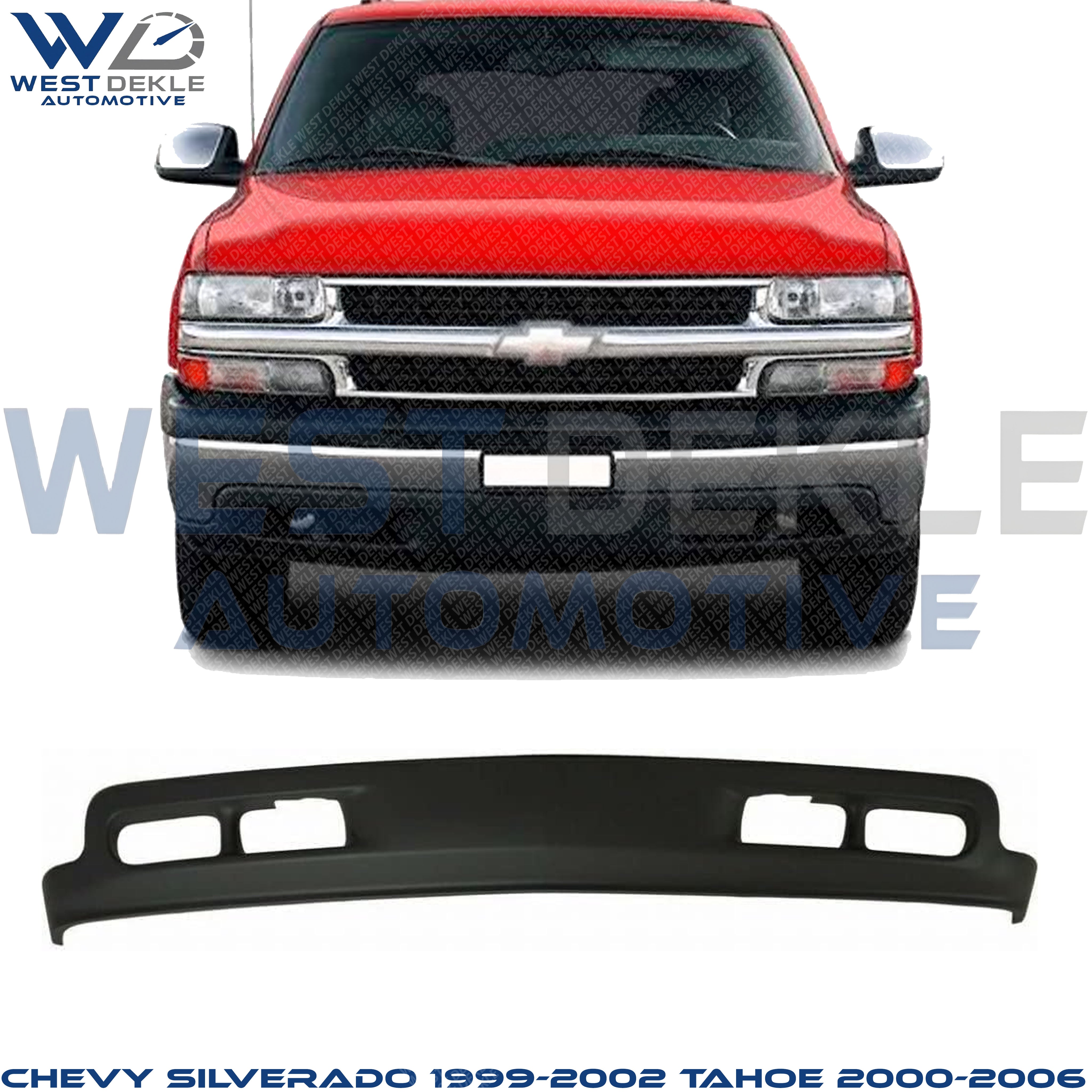 Front Lower Valance, Air Deflector, Textured Black, For Models With Tow Hooks and Fog Lights For 1999-2002 Tahoe 2000-2006