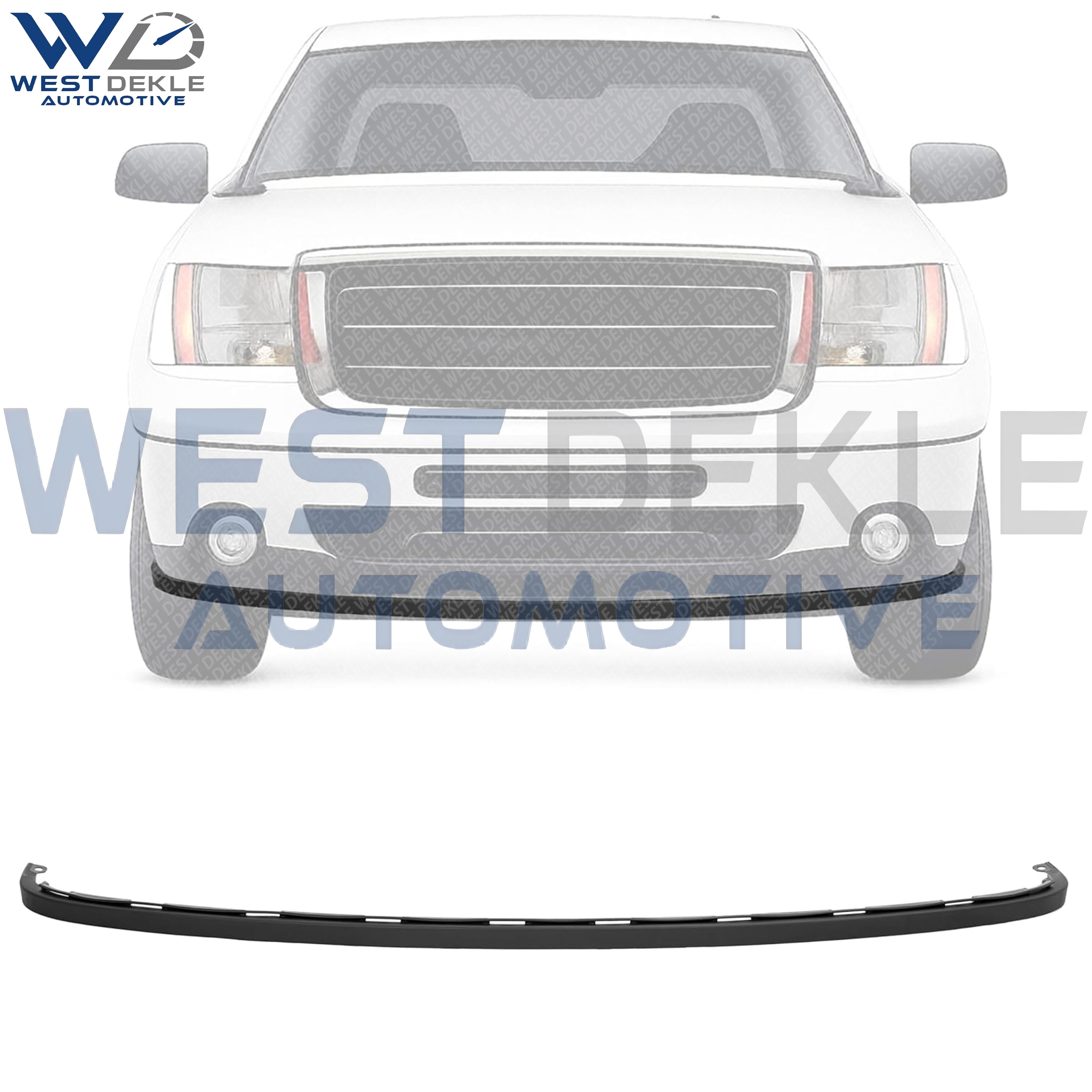 WEST DEKLE Automotive Front Bumper Lower Valance Air Deflector Extension Textured Plastic | Direct Replacement for 2003–2006 GMC Sierra 1500 2500HD 3500 | GM1092201 10386200