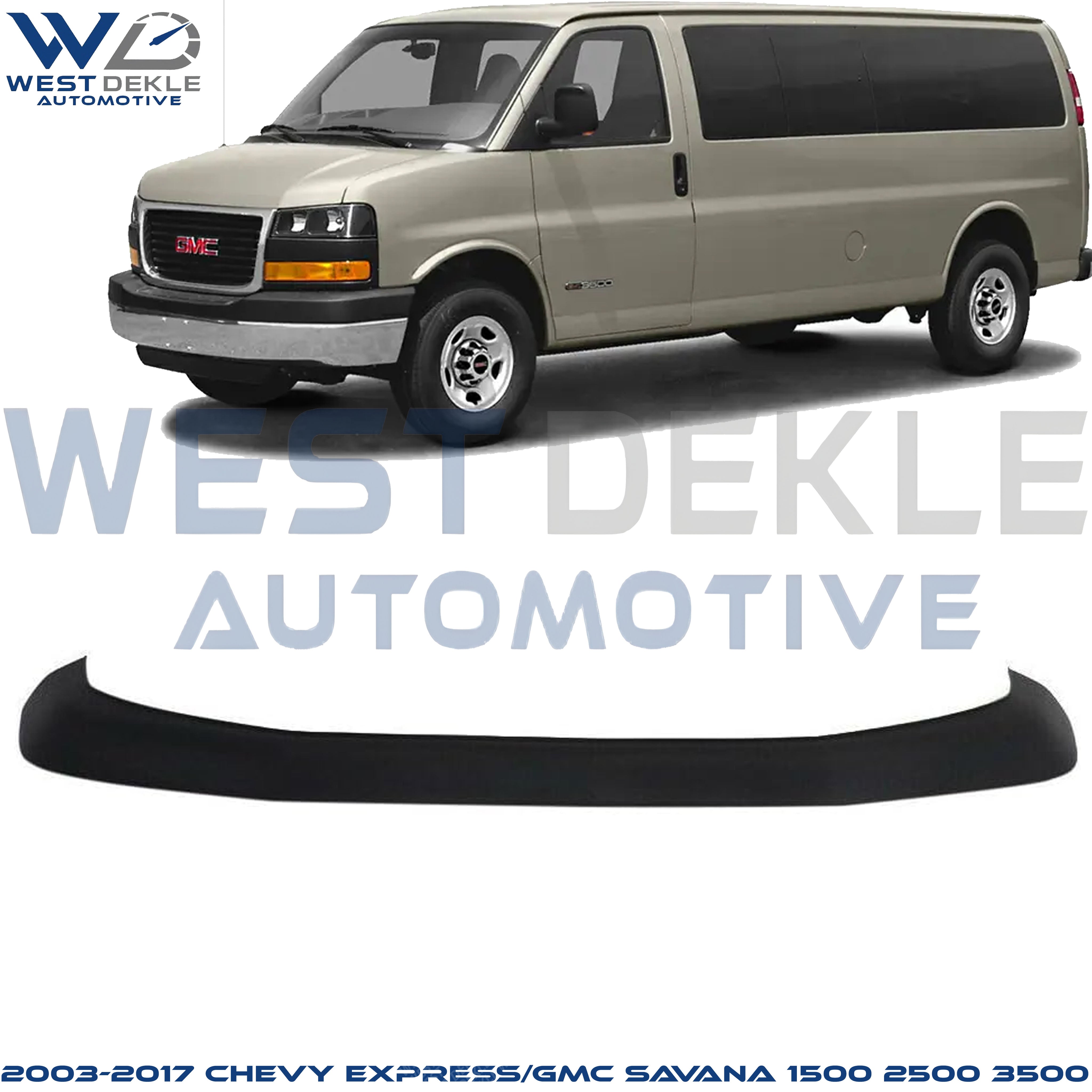Front Valance, Air Deflector, Textured For 2003-2017 Chevrolet Express/GMC Savana 1500 2500 3500
