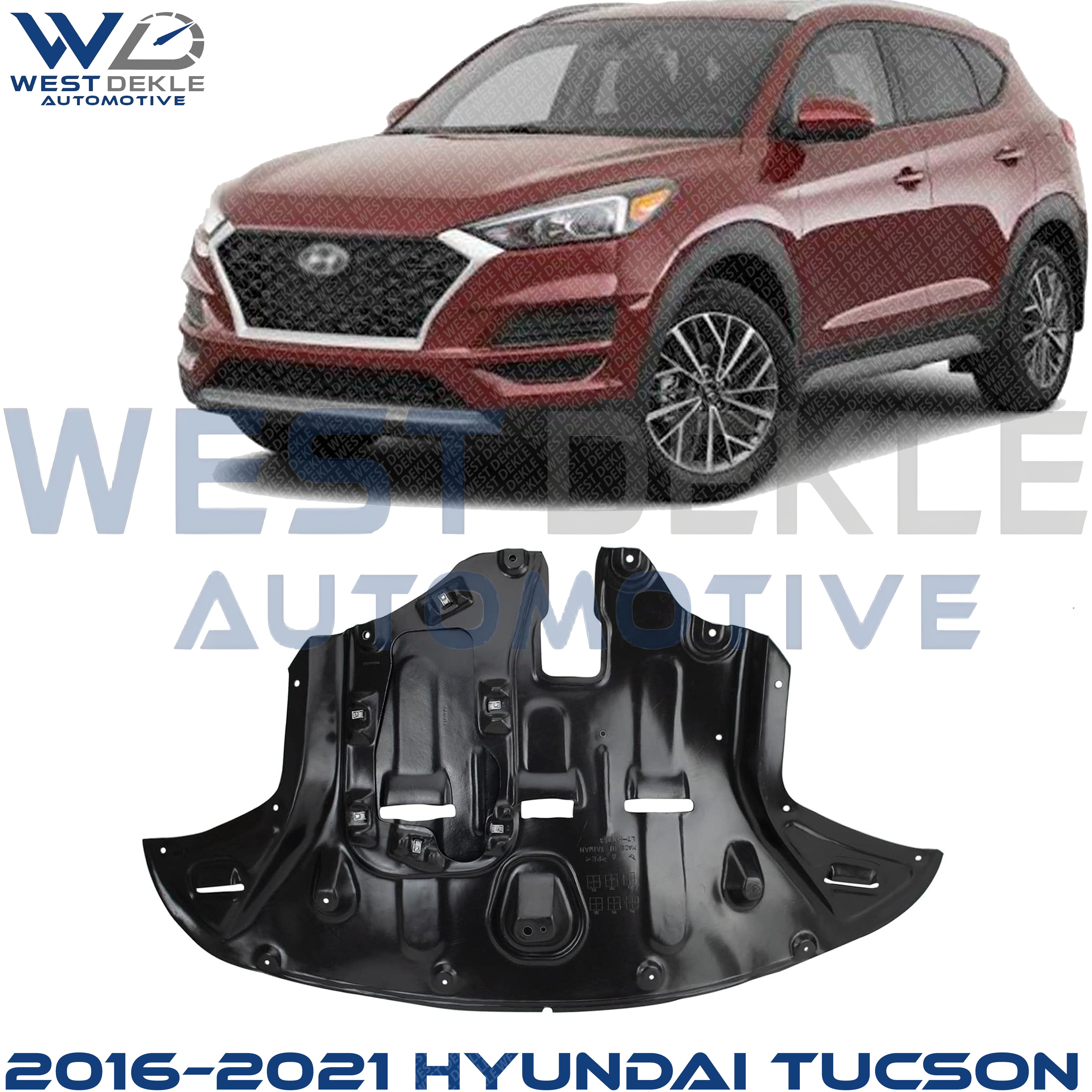 Hyundai Tucson Front Engine Splash Shield, Steel, Vacuum Form for 2016–2021