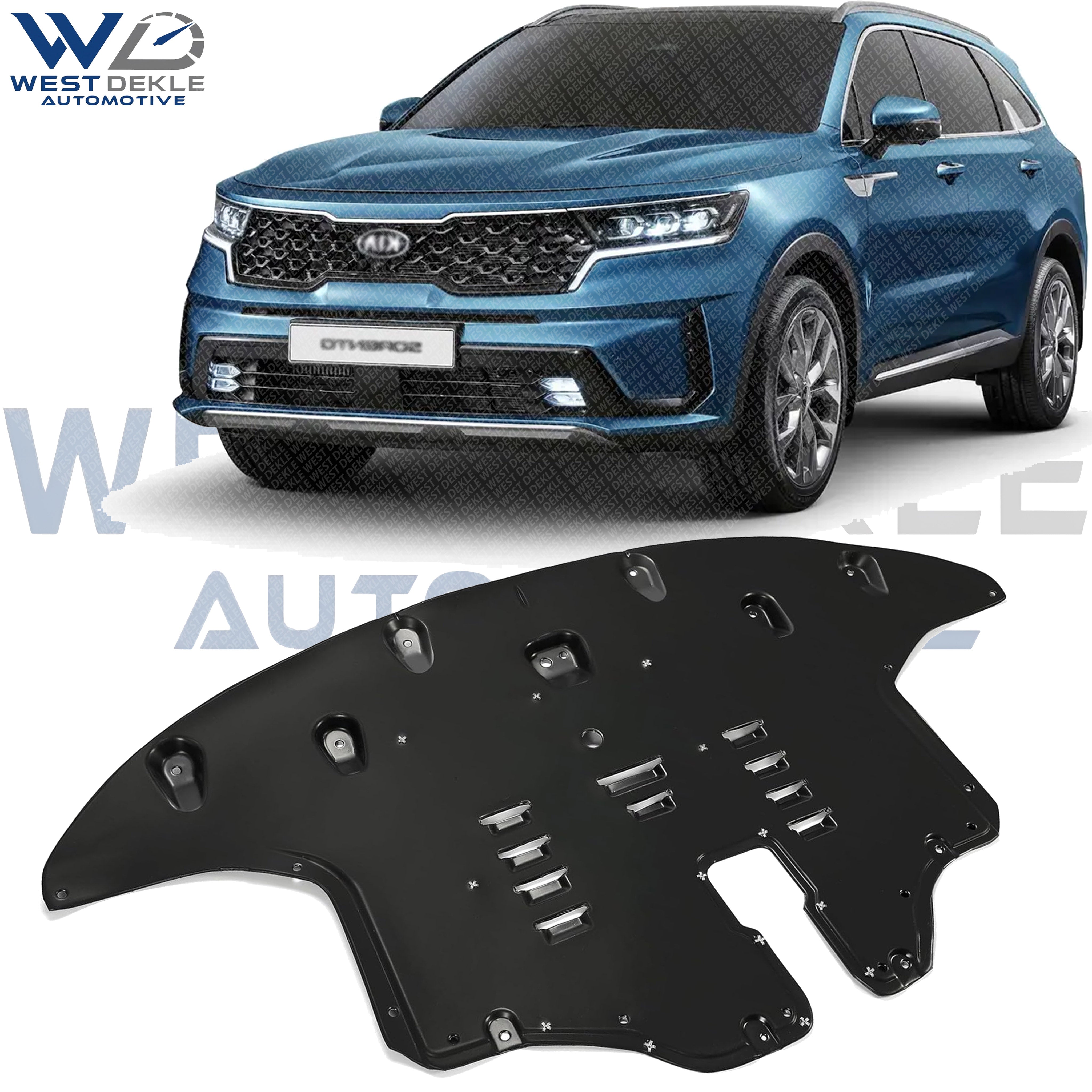 WEST DEKLE Automotive Front Engine Splash Shield Under Cover Plastic | Direct Replacement for 2016-2020 Kia Sorento KI1228152 29110C6800 | Vehicle Specific Fit | Durable Plastic Construction