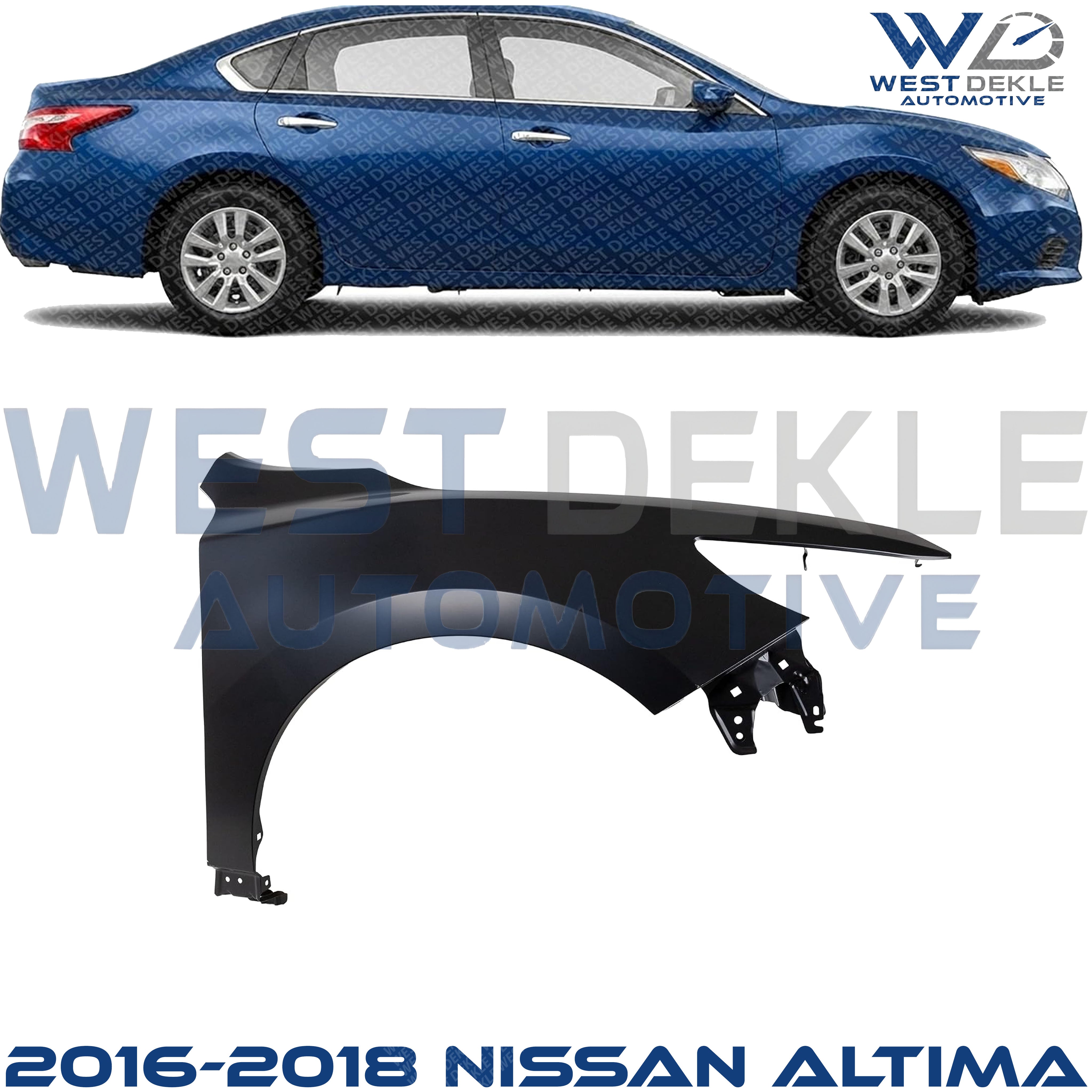 Front, Passenger Side Fender For 2016-2018 Nissan Altima