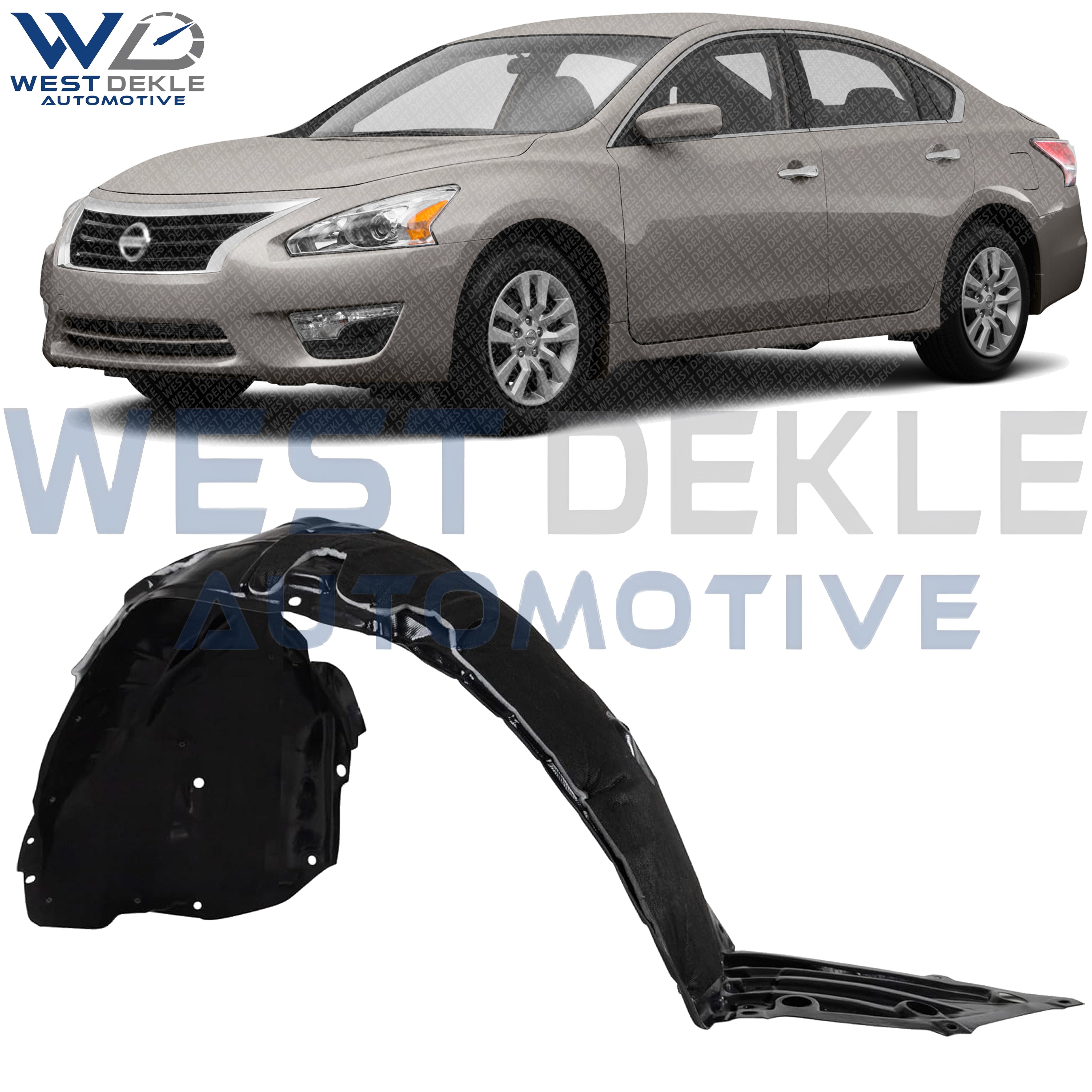 WEST DEKLE Automotive Front Fender Liner Right Passenger Side | Direct Replacement for 2013-2015 Nissan Altima | NI1249134 638403TA0D | Plastic Inner Fender Wheel Well Cover