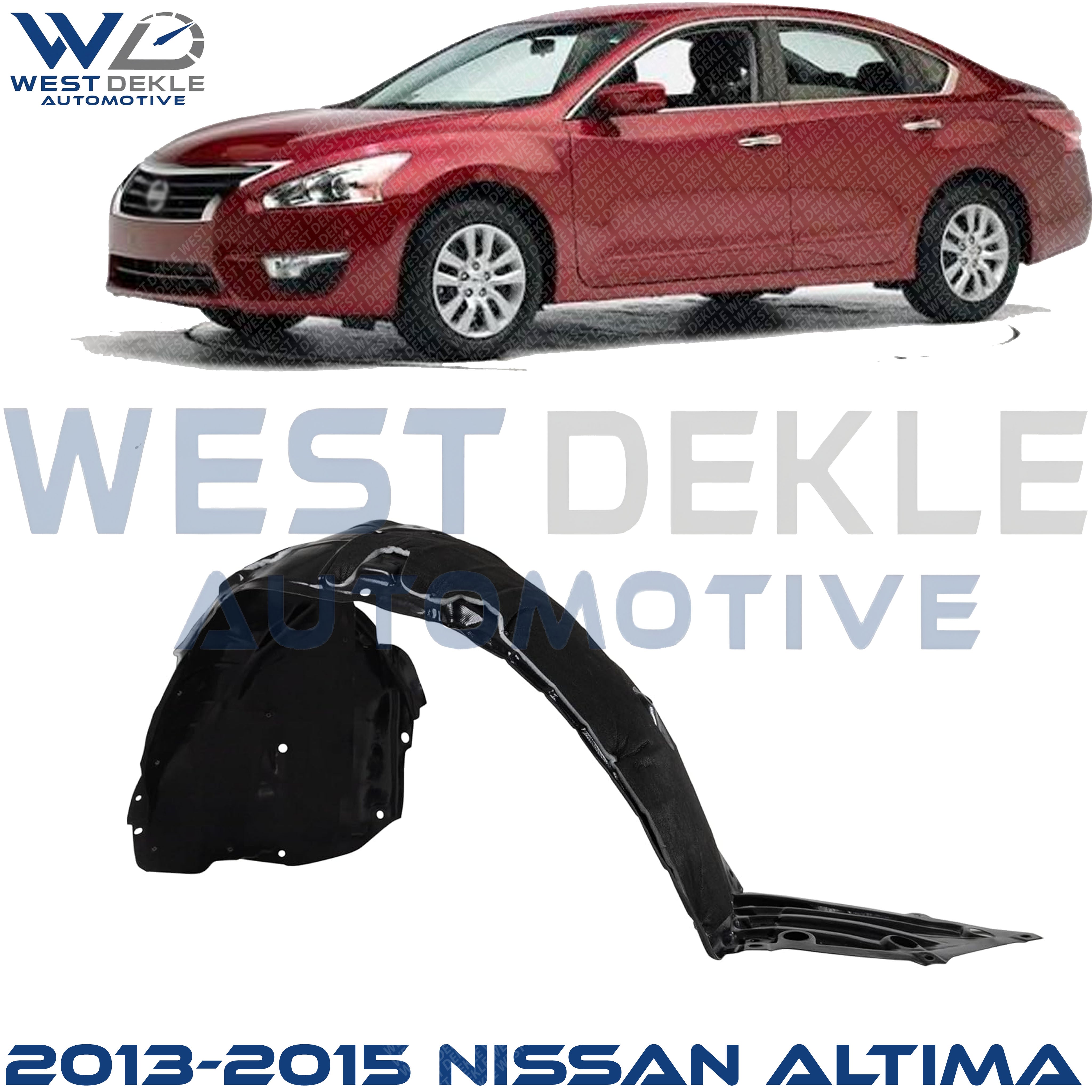 Front, Passenger Side Fender Liner, Sedan for 2013-2015 Nissan Altima