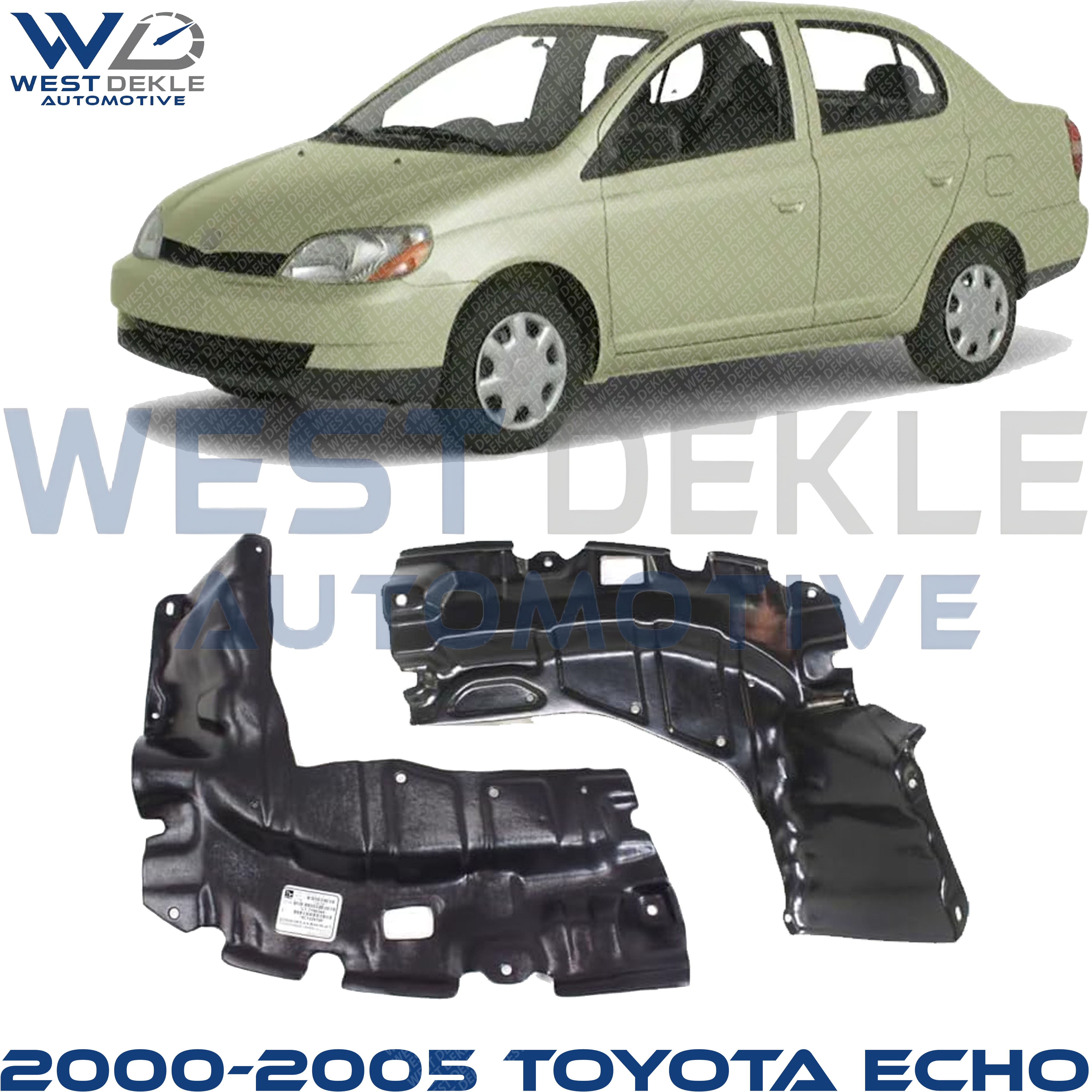 Driver and Passenger Side Engine Splash Shields For 2000-2005 Toyota Echo / 2004-2006 XA